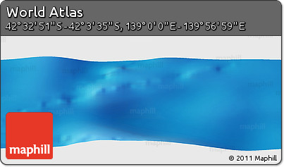 Physical Panoramic Map of the Area around 42° 18' 13" S, 139° 28' 29" E