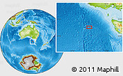 Physical Location Map of the area around 42° 18' 13" S, 140° 19' 29" E