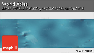 Satellite Panoramic Map of the Area around 42° 18' 13" S, 140° 19' 29" E