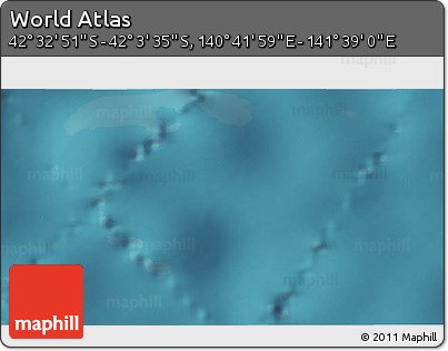 Satellite 3D Map of the Area around 42° 18' 13" S, 141° 10' 30" E