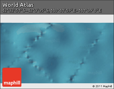 Satellite 3D Map of the Area around 42° 18' 13" S, 141° 10' 30" E
