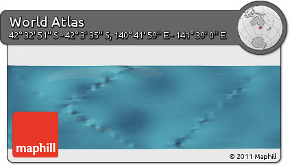 Satellite Panoramic Map of the Area around 42° 18' 13" S, 141° 10' 30" E