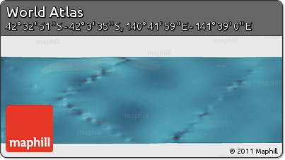 Satellite Panoramic Map of the Area around 42° 18' 13" S, 141° 10' 30" E