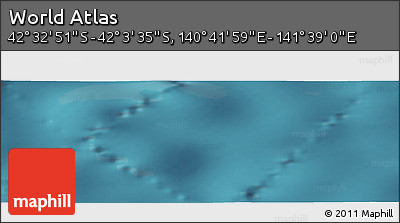 Satellite Panoramic Map of the Area around 42° 18' 13" S, 141° 10' 30" E