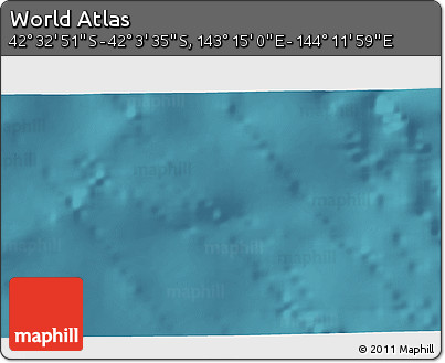Satellite 3D Map of the Area around 42° 18' 13" S, 143° 43' 29" E