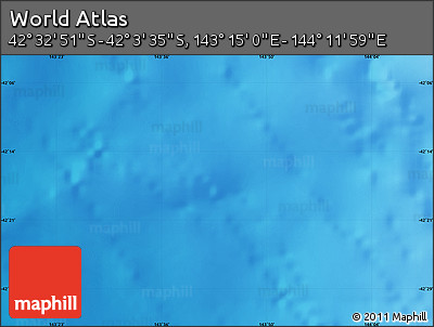 Physical Map of the Area around 42° 18' 13" S, 143° 43' 29" E