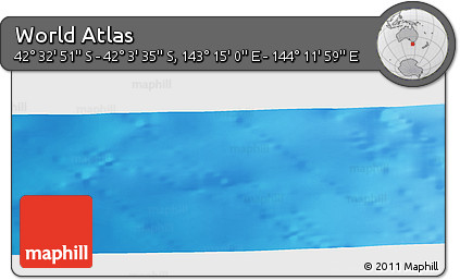 Physical Panoramic Map of the Area around 42° 18' 13" S, 143° 43' 29" E