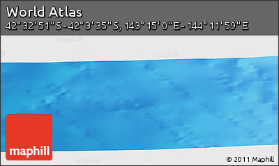Physical Panoramic Map of the Area around 42° 18' 13" S, 143° 43' 29" E