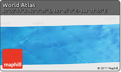 Physical Panoramic Map of the Area around 42° 18' 13" S, 143° 43' 29" E