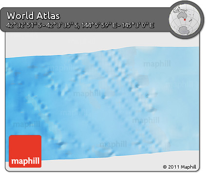 Physical 3D Map of the Area around 42° 18' 13" S, 144° 34' 29" E