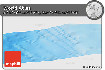 Physical Panoramic Map of the Area around 42° 18' 13" S, 144° 34' 29" E