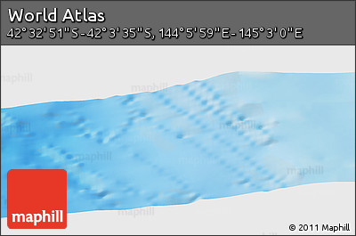 Physical Panoramic Map of the Area around 42° 18' 13" S, 144° 34' 29" E