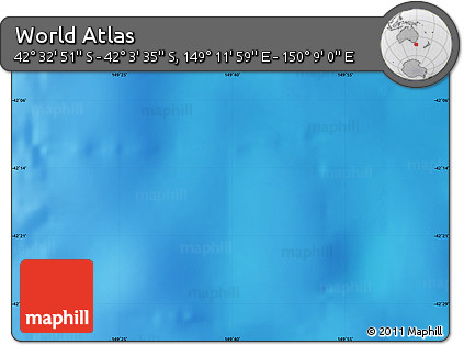 Physical Map of the Area around 42° 18' 13" S, 149° 40' 30" E