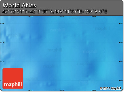 Physical Map of the Area around 42° 18' 13" S, 149° 40' 30" E