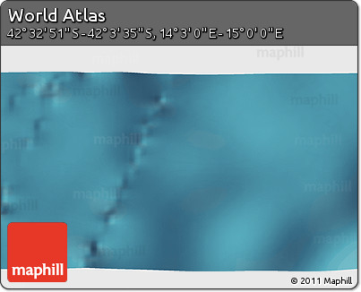 Satellite 3D Map of the Area around 42° 18' 13" S, 14° 31' 30" E