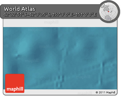 Satellite 3D Map of the Area around 42° 18' 13" S, 150° 31' 30" E