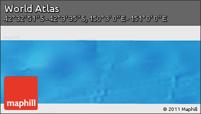 Physical Panoramic Map of the Area around 42° 18' 13" S, 150° 31' 30" E