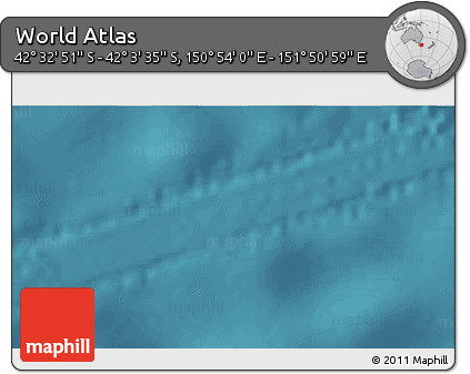 Satellite 3D Map of the Area around 42° 18' 13" S, 151° 22' 30" E