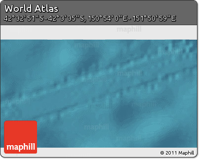 Satellite 3D Map of the Area around 42° 18' 13" S, 151° 22' 30" E