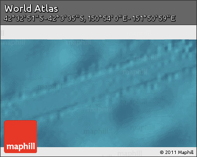 Satellite 3D Map of the Area around 42° 18' 13" S, 151° 22' 30" E