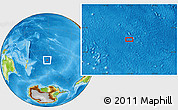 Physical Location Map of the area around 42° 18' 13" S, 151° 13' 29" W