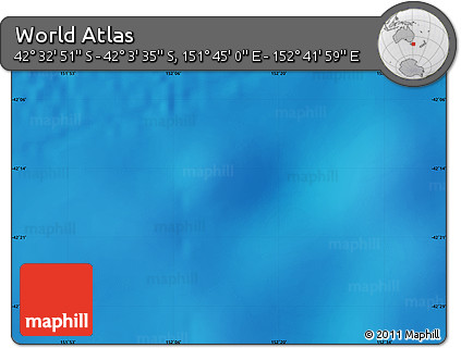 Physical Map of the Area around 42° 18' 13" S, 152° 13' 29" E