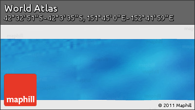 Physical Panoramic Map of the Area around 42° 18' 13" S, 152° 13' 29" E