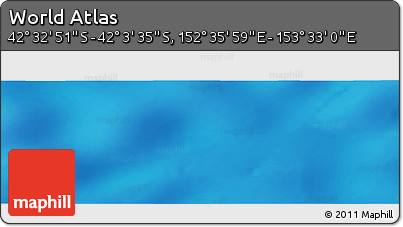 Physical Panoramic Map of the Area around 42° 18' 13" S, 153° 4' 29" E