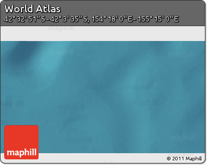 Satellite 3D Map of the Area around 42° 18' 13" S, 154° 46' 30" E