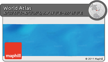 Physical Panoramic Map of the Area around 42° 18' 13" S, 154° 46' 30" E