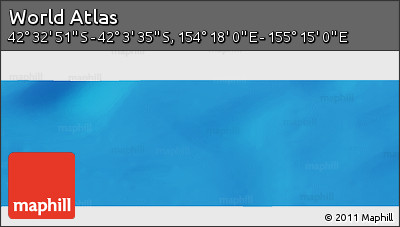 Physical Panoramic Map of the Area around 42° 18' 13" S, 154° 46' 30" E