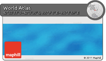 Physical Panoramic Map of the Area around 42° 18' 13" S, 155° 37' 30" E