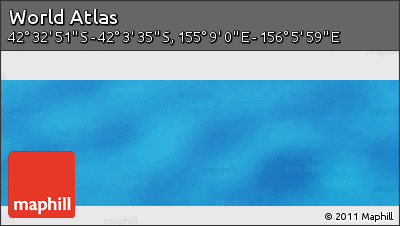 Physical Panoramic Map of the Area around 42° 18' 13" S, 155° 37' 30" E