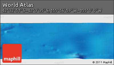 Physical Panoramic Map of the Area around 42° 18' 13" S, 155° 28' 29" W