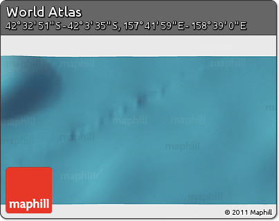 Satellite 3D Map of the Area around 42° 18' 13" S, 158° 10' 30" E