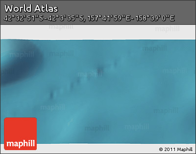 Satellite 3D Map of the Area around 42° 18' 13" S, 158° 10' 30" E