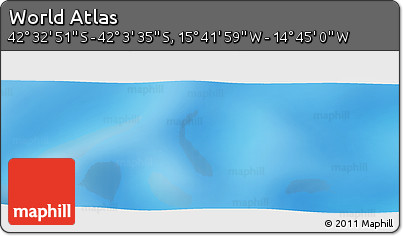 Physical Panoramic Map of the Area around 42° 18' 13" S, 15° 13' 29" W