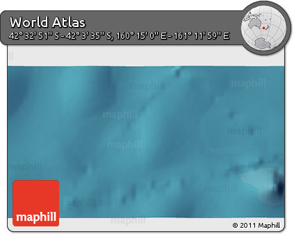 Satellite 3D Map of the Area around 42° 18' 13" S, 160° 43' 29" E