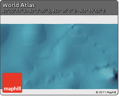 Satellite 3D Map of the Area around 42° 18' 13" S, 160° 43' 29" E