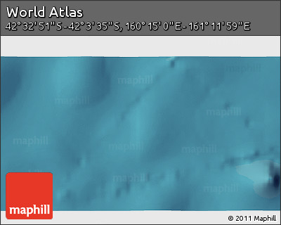 Satellite 3D Map of the Area around 42° 18' 13" S, 160° 43' 29" E