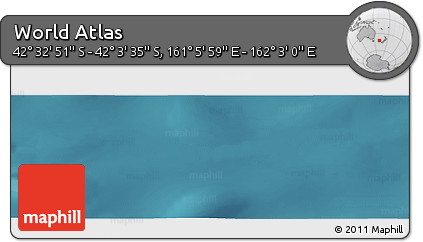 Satellite Panoramic Map of the Area around 42° 18' 13" S, 161° 34' 29" E
