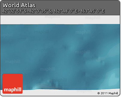 Satellite 3D Map of the Area around 42° 18' 13" S, 163° 16' 30" E