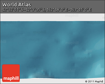 Satellite 3D Map of the Area around 42° 18' 13" S, 163° 16' 30" E