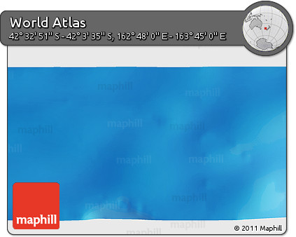 Shaded Relief 3D Map of the Area around 42° 18' 13" S, 163° 16' 30" E