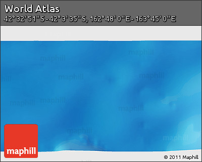 Shaded Relief 3D Map of the Area around 42° 18' 13" S, 163° 16' 30" E