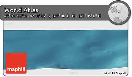 Satellite Panoramic Map of the Area around 42° 18' 13" S, 163° 16' 30" E