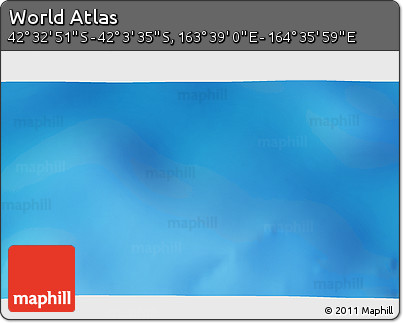 Shaded Relief 3D Map of the Area around 42° 18' 13" S, 164° 7' 30" E