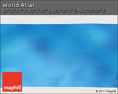 Shaded Relief 3D Map of the Area around 42° 18' 13" S, 164° 7' 30" E