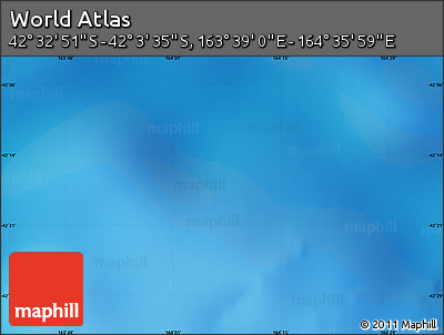 Physical Map of the Area around 42° 18' 13" S, 164° 7' 30" E
