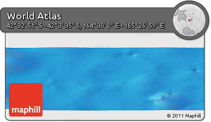 Physical Panoramic Map of the Area around 42° 18' 13" S, 164° 58' 29" E